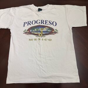 Vintage Progreso Mexico Graphic T-Shirt - White